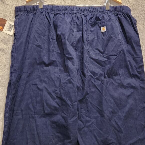 Carharrt Men's Navy Blue Ripstop Lower Rise Straight Leg Drawstring Pants 2X NEW - Picture 6 of 12